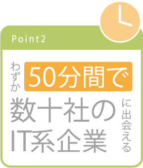 画像(ポイント2):わずか50分で数十社のIT系企業に出会える